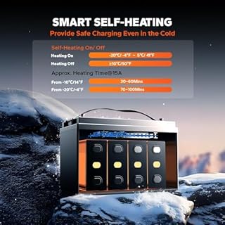 LiTime 12V 100Ah Self-Heating LiFePO4 Lithium Battery for Cold Weather with Built-in Heater, Upgrade 100W Heating Power, 2X Heating Speed, 4000+ Cycles, for RV, Solar System, Trolling Motor, Marine