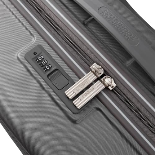 Image of American Tourister Travix | Cabin Trolley Bag (55 cm) | 360 8 Wheel Travel Luggage | Hard Case Polycarbonate Suitcase | Recessed Combination Lock | Grey