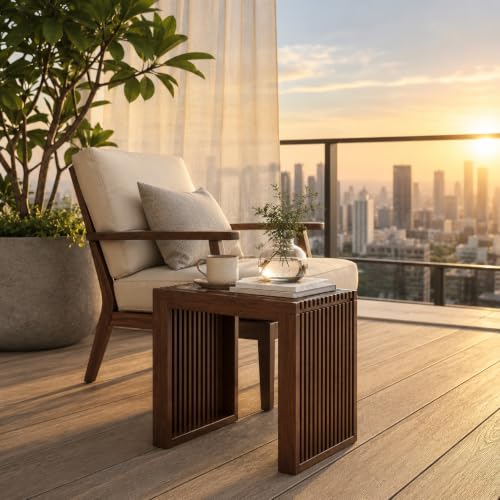 Image of APRTAT Bamboo Dining Bench 17-Inch Indoor Wood Shoe Rack Bench for Entryway | Easy Assemble, Sturdy & Durable,Slatted Design,Versatile Everyday Seating,Living Room Hallway Bedroom Bathroom