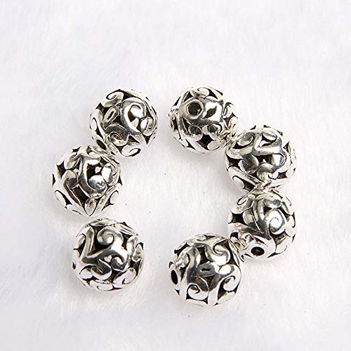 Wixine 20Pcs 12mm Tibetan Silver Carved Patterned Hollow Connector Round Spacer Charm Beads by Wixine - Used condition - Image 4