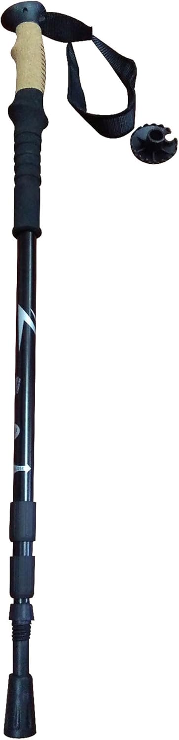 Yard Tuff Adjustable Walking Sticks for Hiking and Trekking, Lightweight Aluminum Poles with Anti-Shock Springs and Telescoping Design, Set of 2