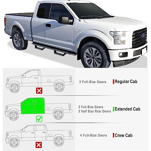 Barra lateral tubular negra para Ford F150 y Super Duty miniatura 2