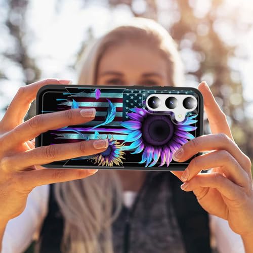 JHYYTUJTYP for Galaxy A55 5G/A35 5G Case,[Military Grade Drop Tested] Heavy-Duty Tough Rugged Shockproof Protective Case for Samsung Galaxy A55 5G/A35 5G 6.6 Inch,American Flag Sunflower - image 7