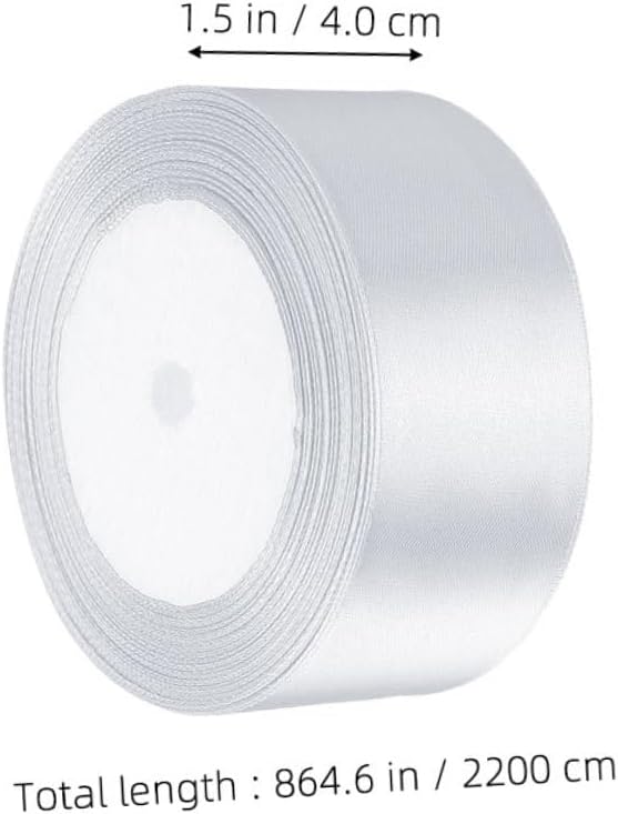 Decorative Satin Ribbon 5pcs White Wrap Ribbon for Present Packaging DIY Crafts Floral Bouquet Wrapping Supplies Party Wedding Decoration