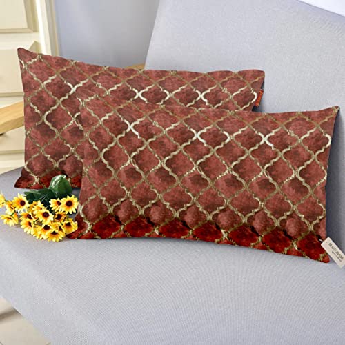 BLUE GRASS Digital HD Foil Print Velvet Cushion Cover - Set of 2, 12x18 Inch || Maroon. (B0C3QVZRP4) Amazon Price History, Amazon Price Tracker