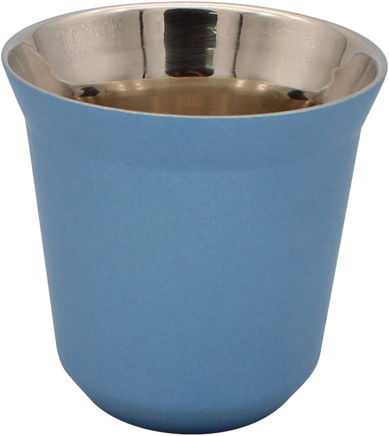 Coffee Cup Espresso Cups Stainless Steel Double Wall Thermally Insulated Blue Capsule