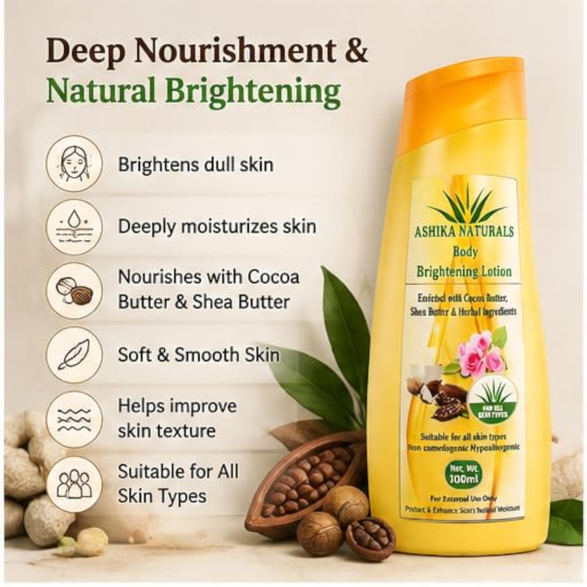 Body Brightening Lotion with Cocoa & Shea Butter