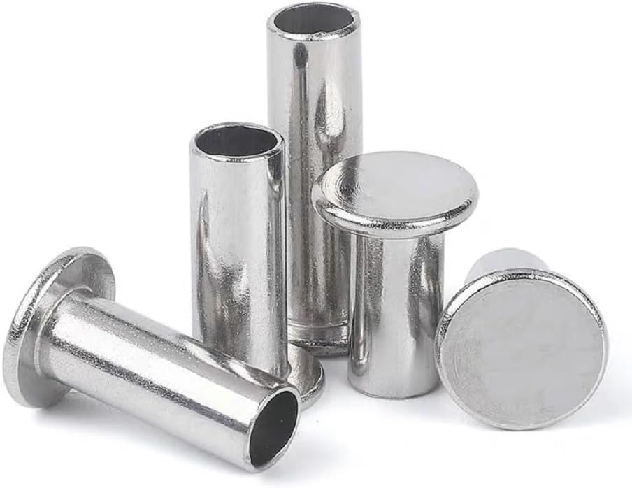 Generic 20/50pcs M2 M2.5 M3 M4 M5 M6 Gb875 304 Stainless Steel Thin Head Semi-tubular Rivets - Rivets - - (Stem Length: 25mm, Number of Pcs: M6 20PCS)