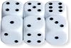 Large 6-Piece Dice Easy to Read 6-sided Dice 25mm x 25mm White