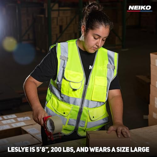 Image of Neiko High Visibility Safety Vest ANSI Class 2, 9 Pockets