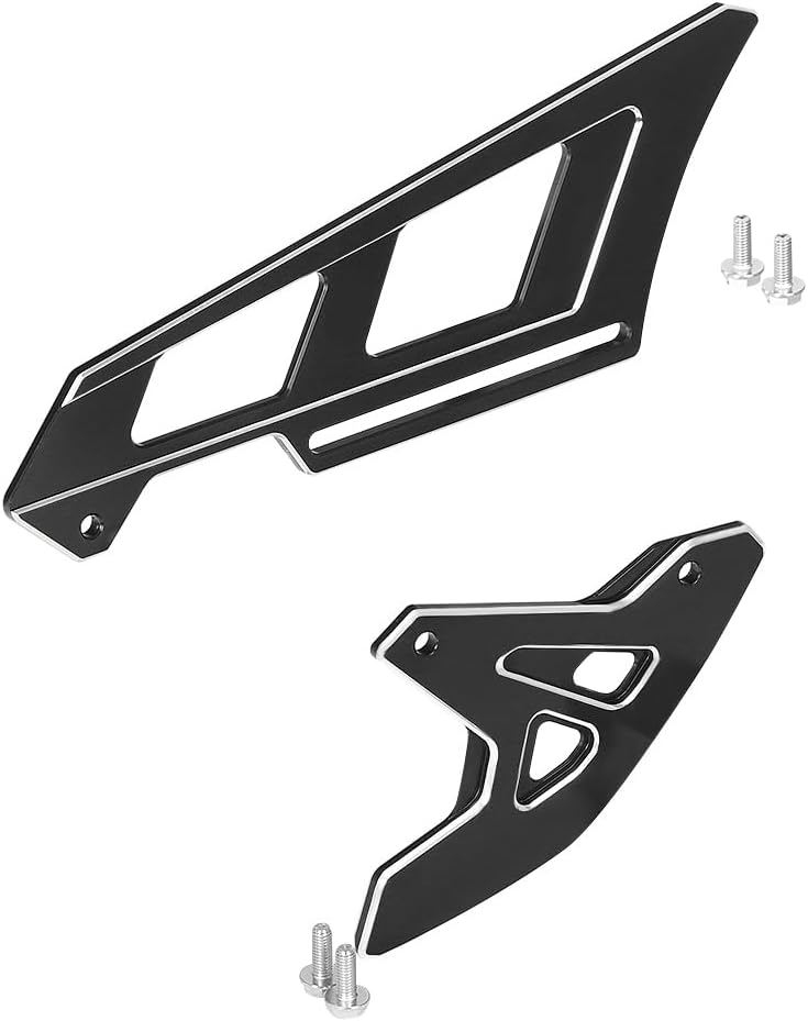 3D CNC Rear Brake Disc Guard and Rear Chain Guard Compatible with XR650L DRZ400SM/E/S KLR650 R650S/SE CRF250L/Rally CRF300L/Rally Dirt Bike Accessories Chain Guide (Black)