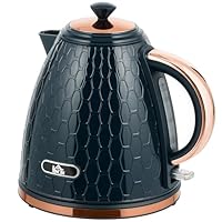 HOMCOM Electric Kettle, 1.7L, Fast Boil, 3kW Cordless Water Kettle with Removable Washable Anti-scale Filter, Auto Shut-off, 360° Swivel, UK Otter Thermostat, BPA Free, Dark Blue