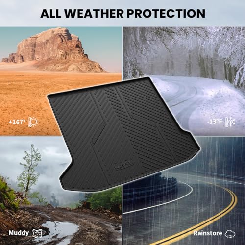 Image of LASFIT Cargo Mat for Hyundai Ioniq 5 2024 2023 2022 / Ioniq 5 N 2025 | All Weather TPE Custom Fit Cargo Trunk Mat Accessories, Black