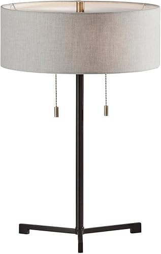 Miniatura 1 de Adesso 1556-01 Wesley Lámpara de mesa, 22.25 in., 2 x 60W, negro, 1 lámpara de mesa