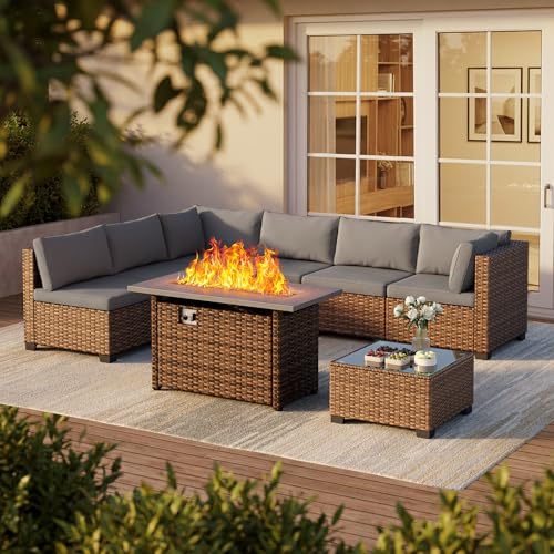 7-Piece Outdoor Rattan Patio Furniture Set