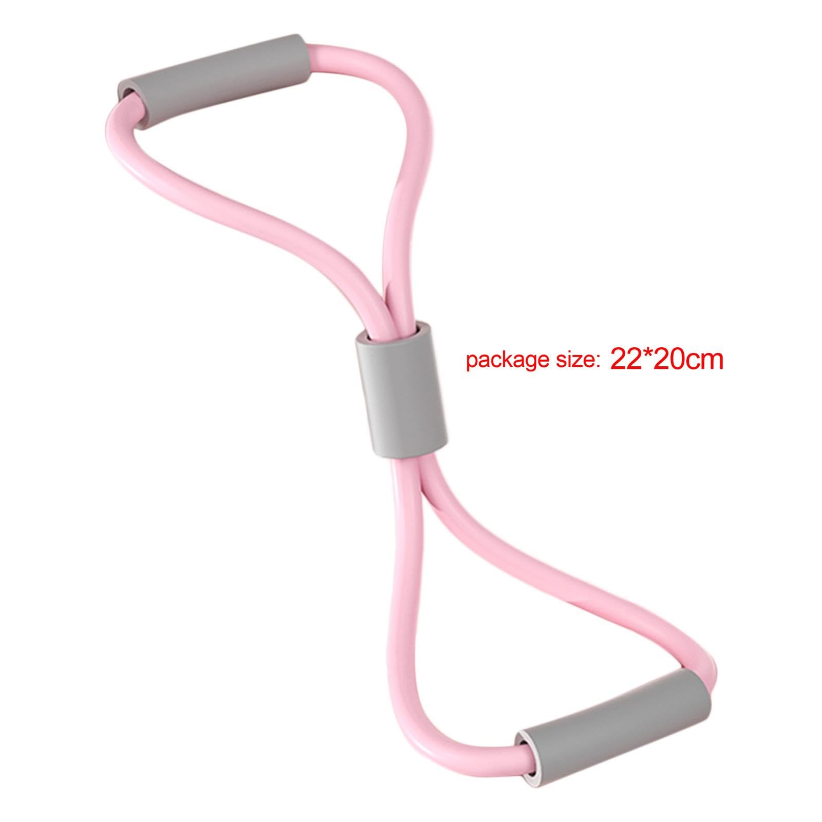 Vaveren 8 Shaped Resistance Band 8 Shaped Tensioner Lightweight Portable Exercise Band Stretch Fitness Band for Workout, Adults, Pink