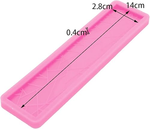 Miniatura 2 de Moldes de silicona rectangulares brillantes para marcapáginas, molde de resina epoxi para marcapáginas de bricolaje, llavero, dijes, fabricación de