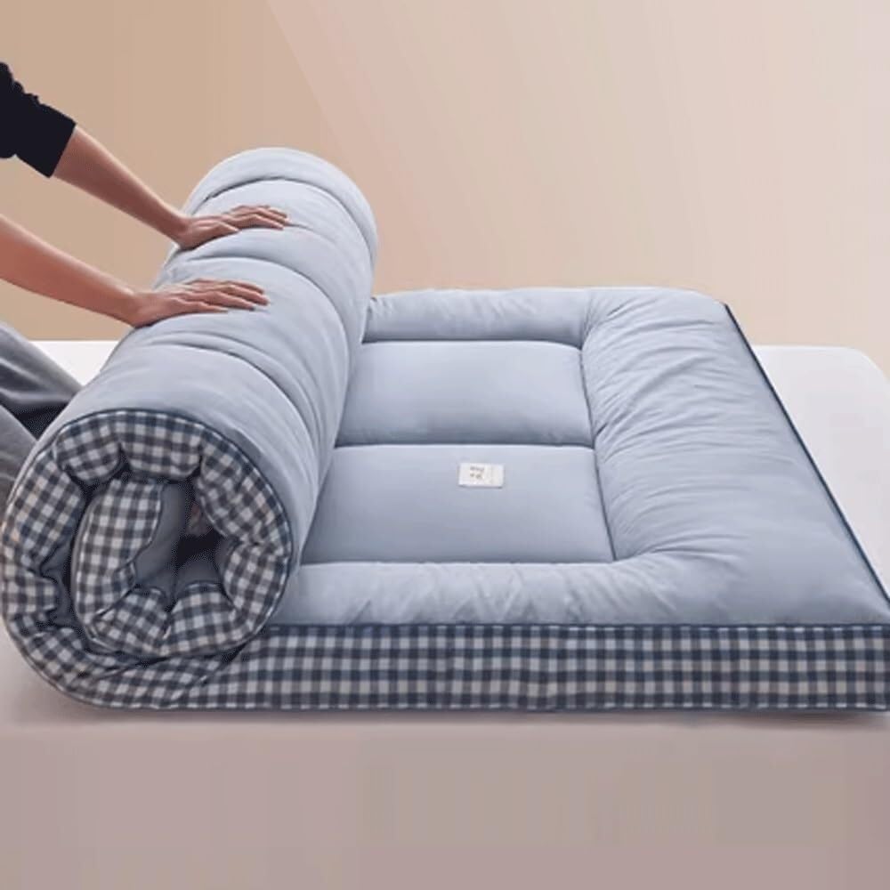 Bardzo gruby japoński materac futon w rozmiarze King Size – wygodne składane łóżko, oddychający i przenośny design, do akademika, pokoju studenckiego, idealny do snu i relaksu