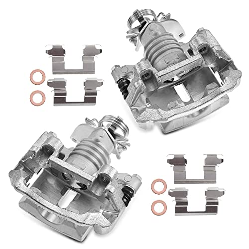 A-Premium Rear Disc Brake Caliper Assembly With Bracket Compatible With Select Chevy, Pontiac And Saturn Models - Cobalt 2005-2008, Malibu 2004-2012, Hhr 2008-2010, Pursuit 2006, G5, G6, Aura, Ion #TOP20