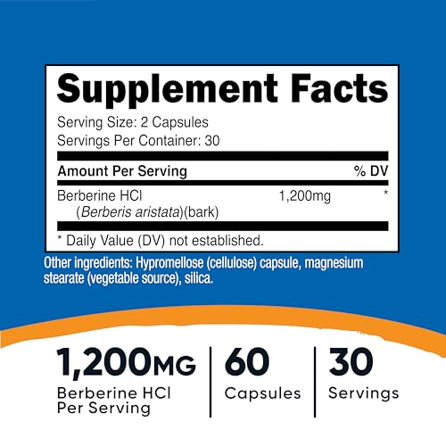 Nutricost Berberine HCl 1200mg , 60 Vegetarian Capsules - Gluten Free & Non-GMO - Image 3