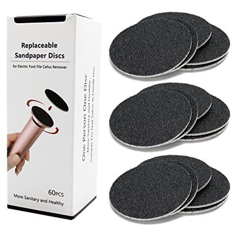 1 Box (60pcs) Foot File Replacement Pads Self-Adhesive Sandpaper Discs, Coarse 80 Grit Cover