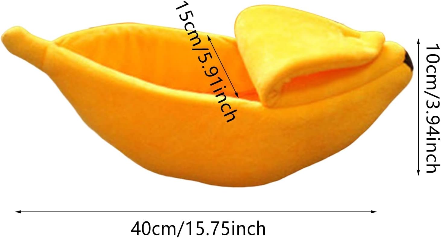 review Banana Cat Bed Cat Cave Bed Cat Houses Deals Today 2024 Banana Shape Comfortable Warming Washable Four Seasons Available Cat Beds for Kitten Tent Small Pet