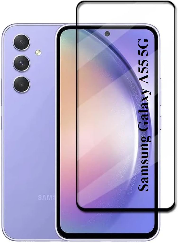 Samsung Galaxy A55 5G Tempered Glass Screen Protector full Glue Edge to Edge Screen Glass Anti-shatter 9H Hardness Scratch Proof Compatible for Samsung Galaxy A55 5G (1)