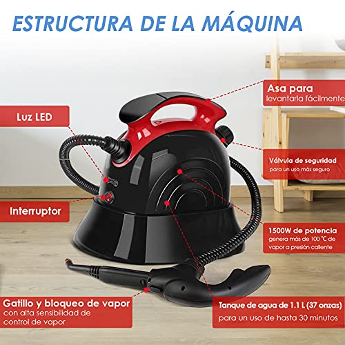 Limpiador-de-Vapor-1100ml-y-Potencia-de-1500W-45-Bar-con-13-Accesorios