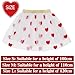 Valentines Girls Red Heart Tulle Tutu Skirt with Sunglasses (US, Alpha, Large, Regular, White)