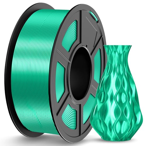 Image of JAYO Silk PLA Filament 1.75mm Green 1.1KG, Metal-Like Shiny 3D Printer Filament Dimensional Accuracy + /- 0.02mm, 1.1kg Spool(2.4lbs), Fits for Most FDM 3D Printers