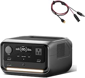 EF ECOFLOW River 3 Plus 270 - Estação de energia com bateria LiFePO4 de 268 Wh, 3 tomadas de energia até 1200 W, UPS de <10 MS, expansível para 840 Wh, carregamento rápido de 1 h, gerador solar de <30