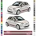 Auto-Dress® - Juego de pegatinas laterales para Fiat 500, color negro mate