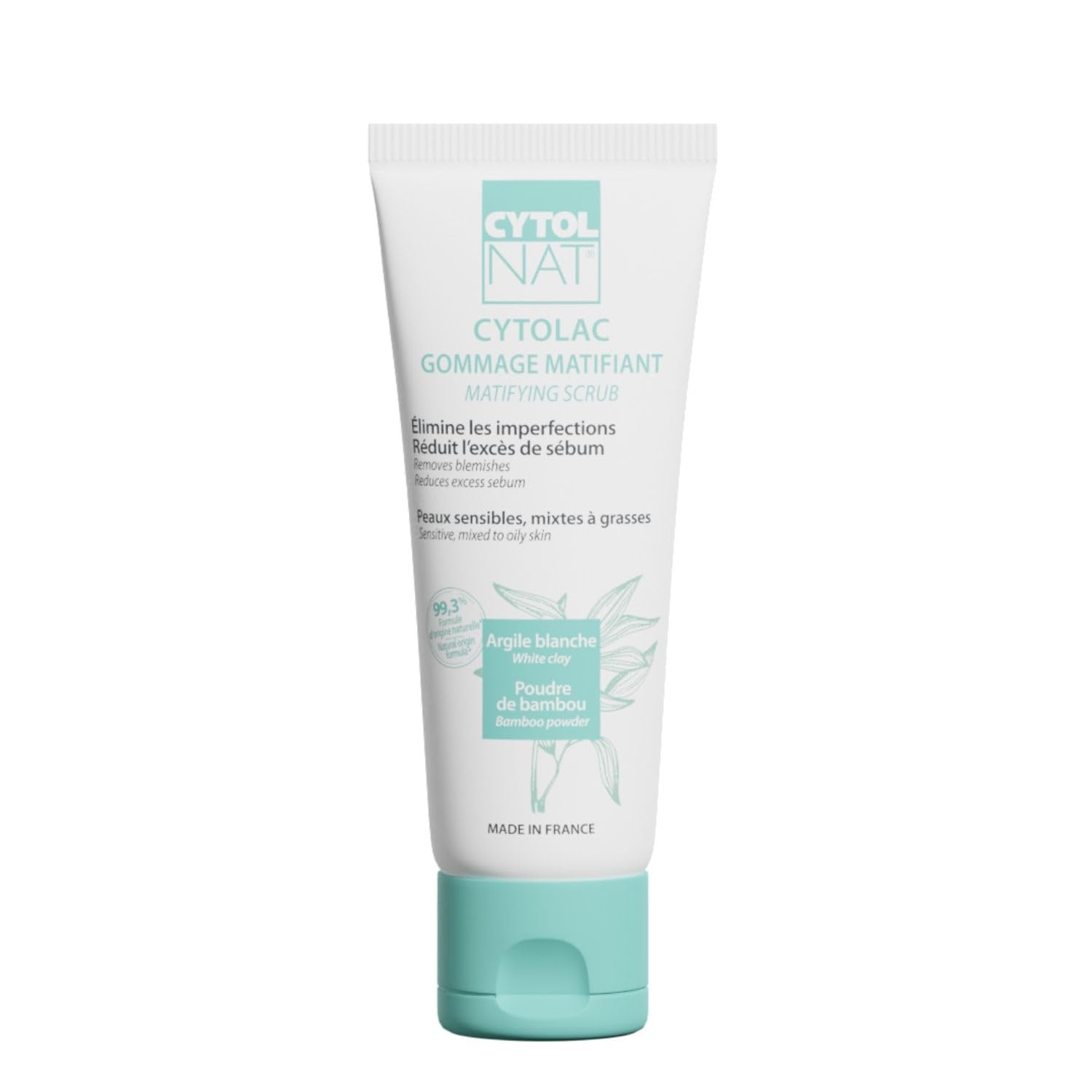 CYTOLNAT - Cytolac Gommage Matifiant Visage - Exfolie, Matifie, Purifie, Élimine les Imperfections - Peaux Sensibles, Mixtes à Grasses - Visage - Formule Naturelle - 75ml