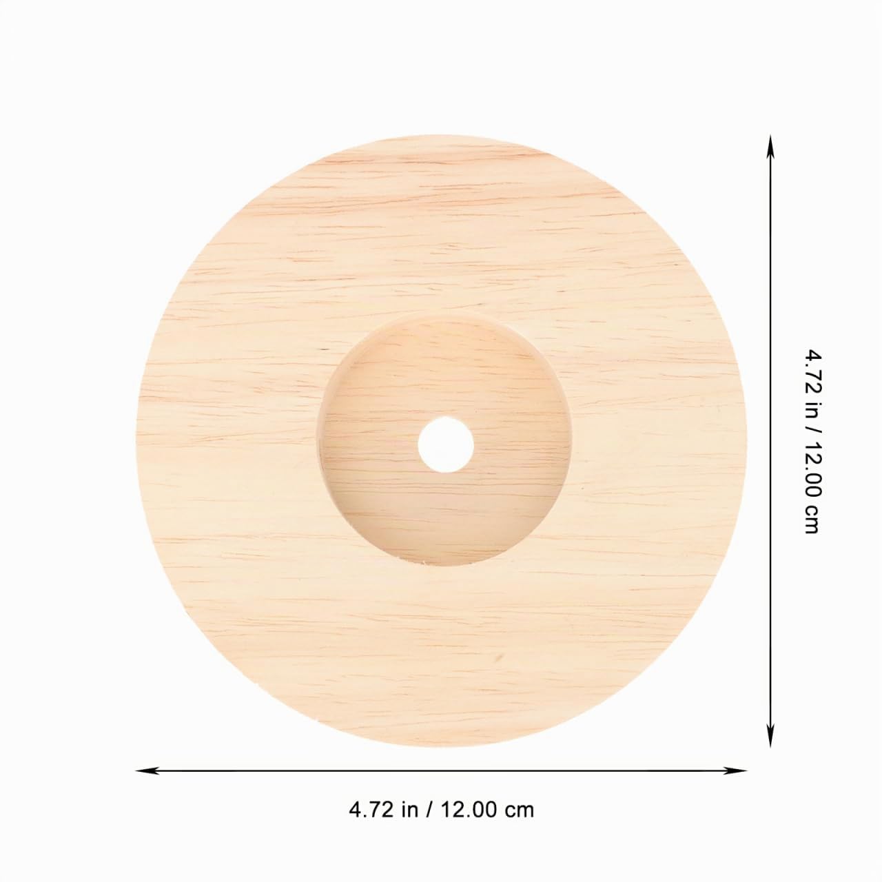 HOMSFOU Base De Lampe En Bois Massif Rond 12X12X0.79 Pouces Pied De Lampe De Table Accessoire Pour De Nuit Salon Bureau Chambre