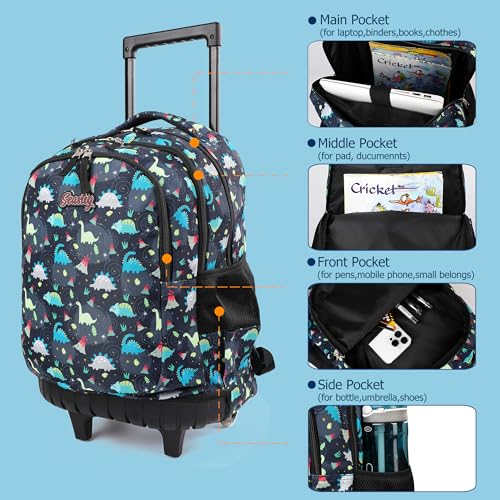 seastig Rolling Backpack Girls Boys 18in Wheeled Backpack Kids Backpack with Lunch Box and Pencil Case School Travel Bag2
