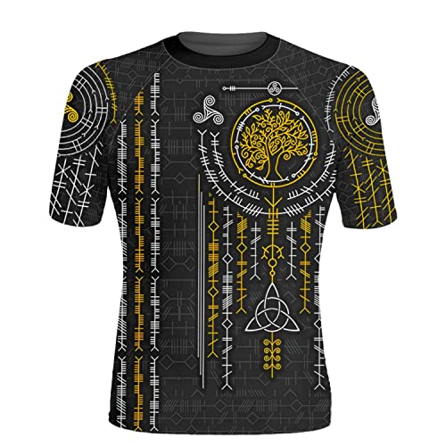 BJJ Rash Guard 4-Way Stretch Construction, Jiu Jitsu Rash Guard Men Viking Compression Shirt2