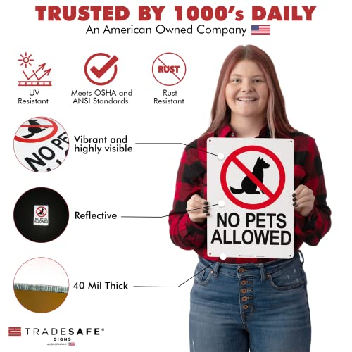 Panneau No Pets Allowed de sécurité extérieur imperméable 25,4x35,6cm - 2