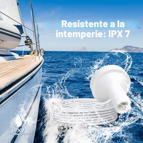 Antena GPS marina Bingfu con cable de 10m para transductor y sonda de barcos Furuno o Garmin 7