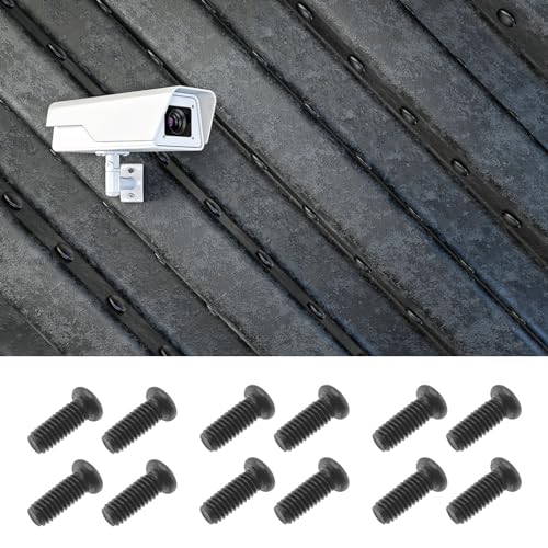 EMSea 50 Stück M4 x 10 mm Rundkopf-Kreuzbefestigungsschrauben, schwarz, Maschinenzahn, Kreuzbefestigungsschraube für Video-Türklingeln, Industrieanlagen, Wandinstallationen