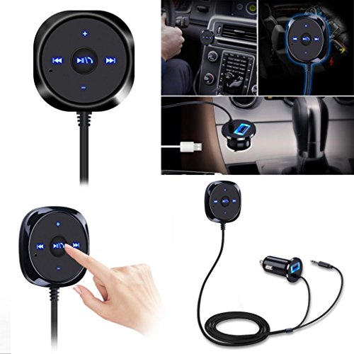 Amlaiworld Bluetooth 4.0 Ricevitore di musica wireless 3,5 mm Adattatore vivavoce da auto AUX Speaker