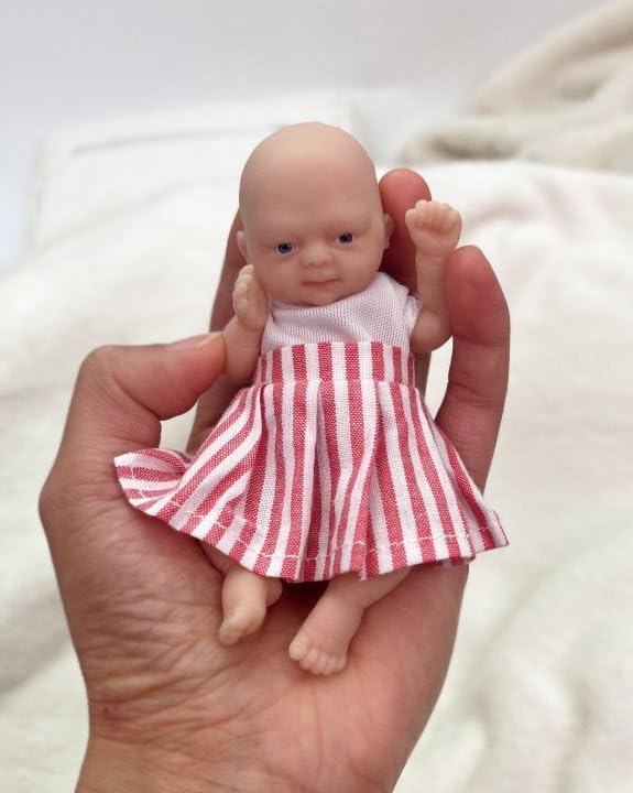 Mire & Mire 11.43 cm Muñeca Bebé de Silicona Completa, No Son de Vinilo - Muñeco Realista de Bebé Niña