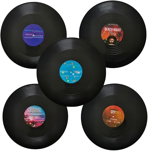 MINI ZOZI Discos de vinilo en blanco de 12 pulgadas falsos 5 piezas en 1 paquete para decoración de habitación o decoración del hogar en la pared