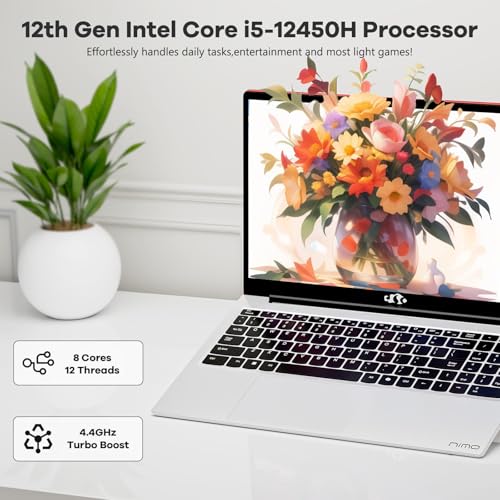 Image of NIMO 15.6 inch FHD-IPS-Laptop, Intel i5-12450H 8 Cores 16GB RAM 1TB SSD (Beat i7-11800H, Up to 4.4 GHz) 100W Type-C Fingerprint Backlit Keyboard for Professionals & Students Office, Study & Travel