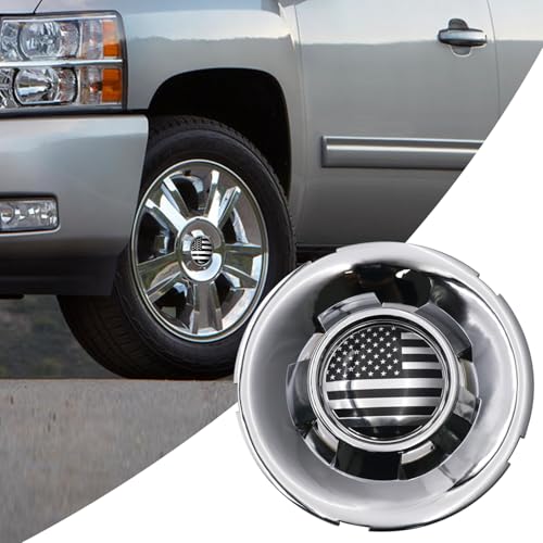 Capuchon de roue chromé brillant 19 cm avec emblème USA pour Silverado