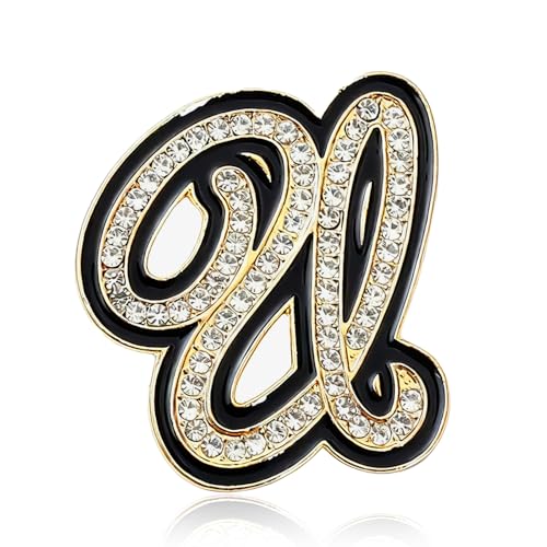 Image of Letter Brooches and Pins for Women A-Z Initial Brooch Pins for Socks Backpacks Crafts Fashion Crystal Rhinestone Initial Pins Trendy Custom Jewelry for Men Women