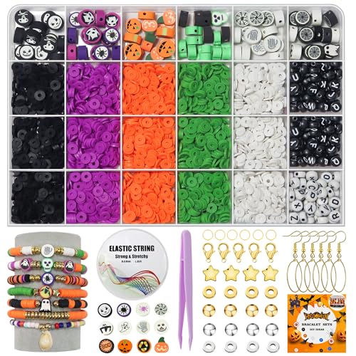 WANSPOORTS 3200+pcs Polymer Clay Beads Charms Friendship Bracelet Necklace Earring Jewelry Making...