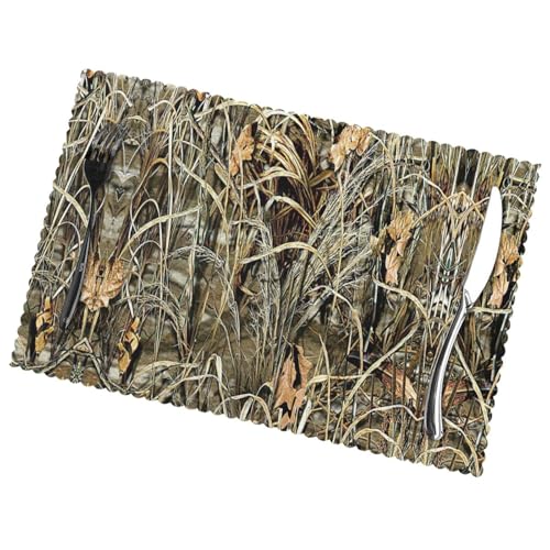 Set de table camouflage polyester lavable de 30x45 cm pour salle à manger | 6 pcs - 4