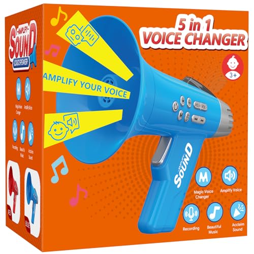 Voice Changer for Kids with 5 Funny Effects Voice Amplifier Microphone Interactive Prank Gag Easter Stuffers Gifts for Grandson Granddaughter Boys Girls 3 4 5 6 7 8 Year Old Birthday Party Favors