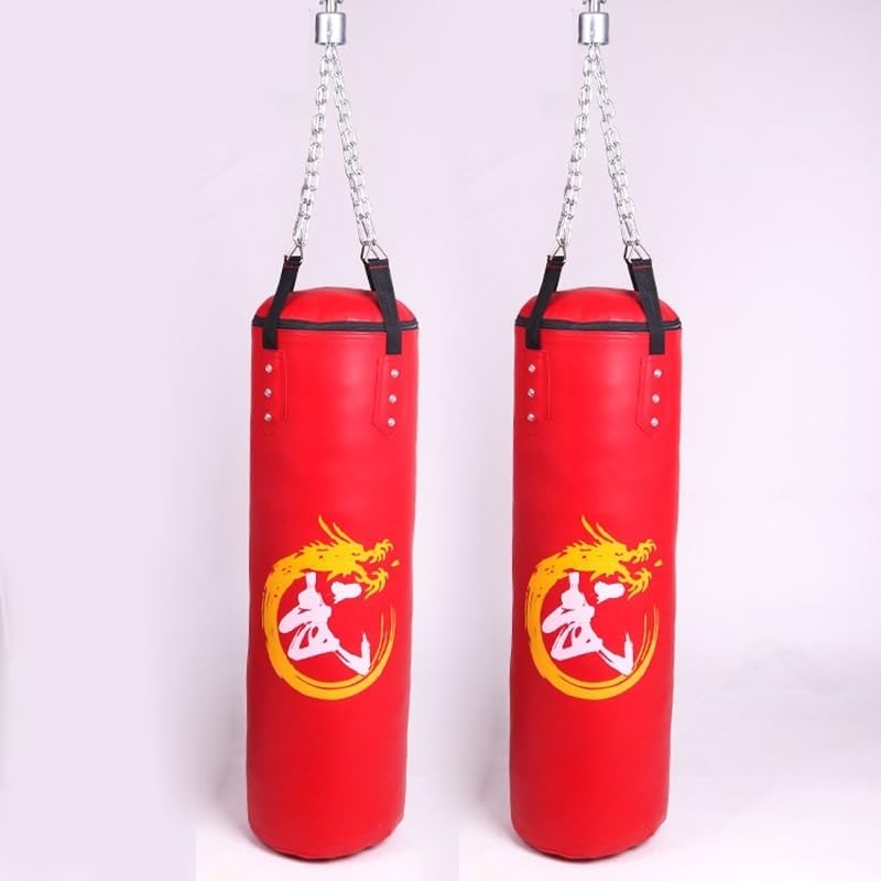 Bokszak, bokszak 1 stuk 120 cm kickboksen bokszak PU lederen zandzak volwassen Muay Thai Taekwondo sport fitness training mannen oefenapparatuur (kleur: 120 cm zwart