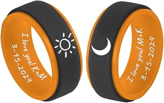 2pack 8mm Wedding Band Promise Egagement Rings Couple Silicone Rings Men&Women's And Wedding Gifts For Husband Wife,Size 6-14